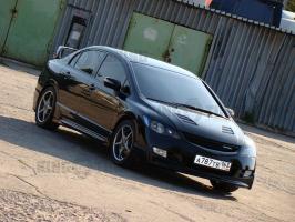Пороги Honda Civic 8 Mugen (АБС ПЛАСТИК)
