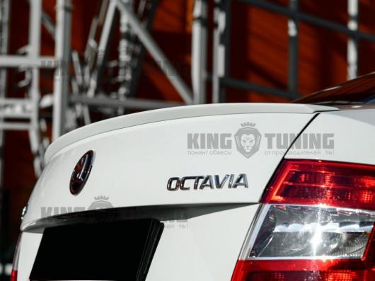 Лип спойлер на крышку багажника для Skoda Octavia A7 (Fiberglass-Easy-Gloss) (под покраску)