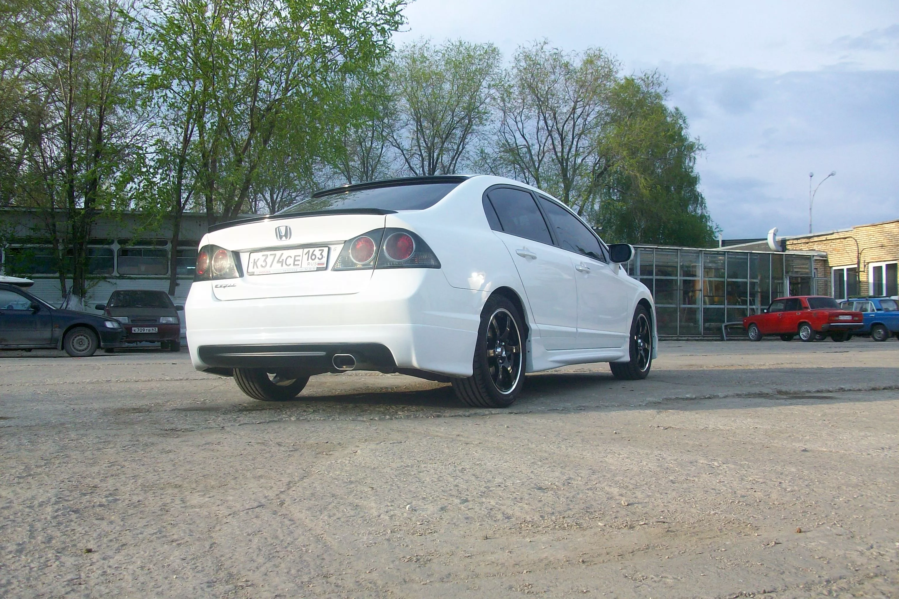 Юбка заднего бампера "Mugen Style" Honda Civic 4D (2006-2012)