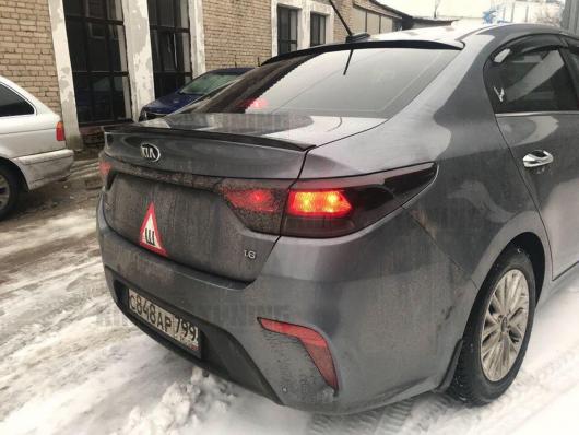 Спойлер + козырек Kia Rio 4 (под покрас)