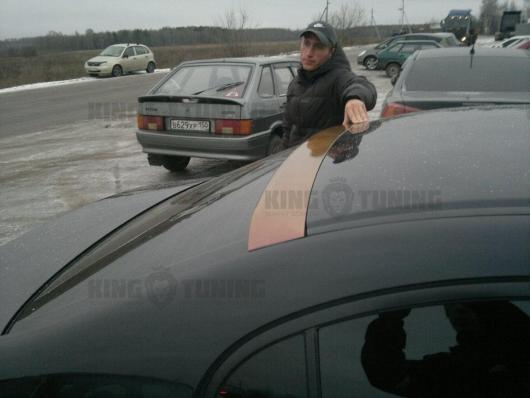 Спойлер + козырек Honda Civic 8 4d (под покрас)